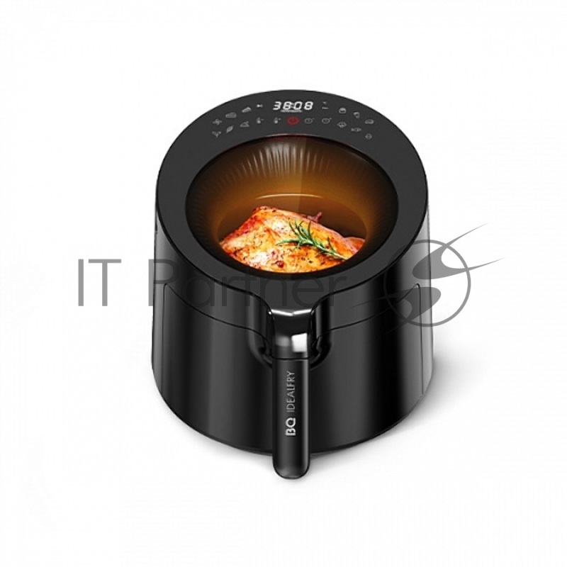 Аэрогриль BQ GR2008 черный, 1500 Вт/Объем 5л/4 в 1 Гриль, жарка, выпечка, запекание/Технология 3D Air Flow, готовьте до 20% быстрее/Кварцевый нагревательный элемент быстро достигает нужной температуры, минимально расходуя электроэнергию/Скрытый венти