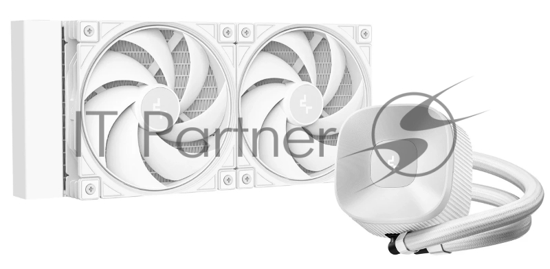Система водяного охлаждения Deepcool LE240 V2 Pure Soc-AM5/AM4/1200/1700/1851 белый 4-pin 28.2-31.6dB Al 220W 1266gr Ret (R-LE240PURE-WHLNMD-G-1)