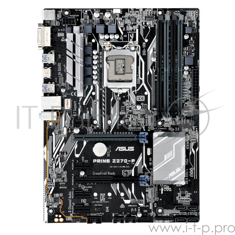 Мат. плата Socket1151 ASUS PRIME Z270-P (iZ270, 4xDDR4, M.2, SATA III, RAID, 2xPCI-E, DVI, HDMI, 1Гбит LAN, USB3.0, ATX)