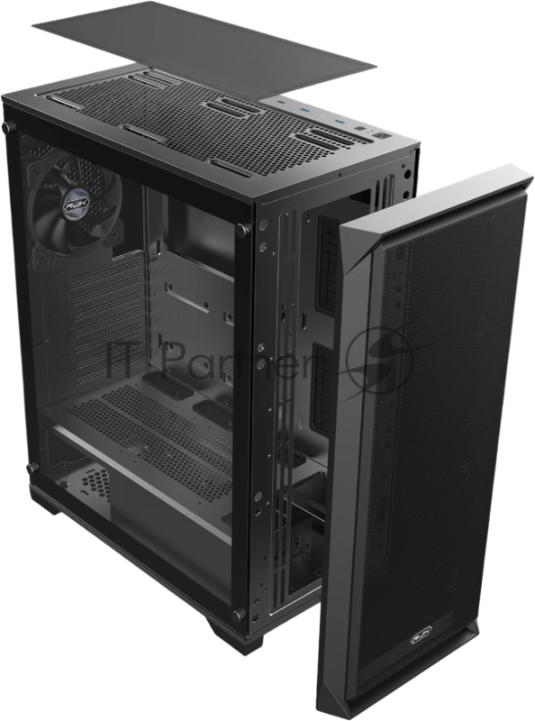 Корпус без блока питания Raijintek ARCADIA 41, Midi-Tower, TG, 1x120mm, 2xUSB-A 3.0 + 1xUSB-C, ATX, mATX, mITX Black