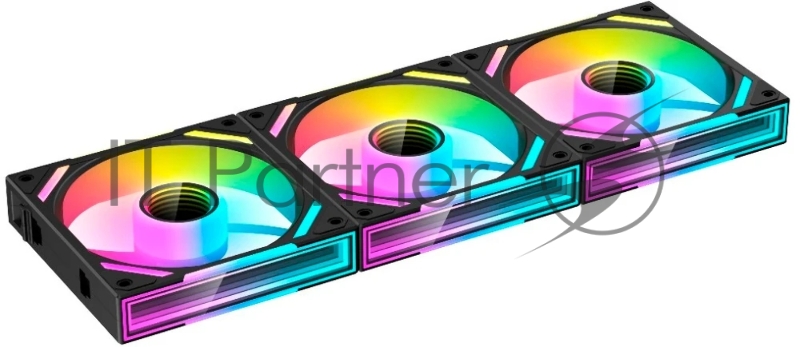 Вентилятор для корпуса Xastra FS120B ARGB FS120-3BA-SXX-GL 120mm, 800-2000rpm, 66CFM, 29.6dBa, BOX (3-pack)