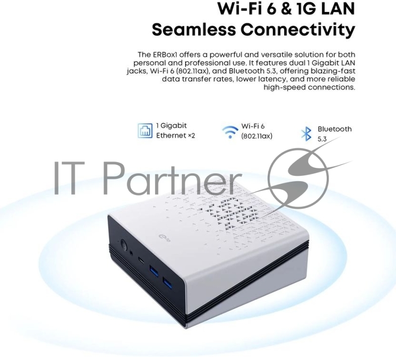 Неттоп Acer Gadget E10 ERBox 1 Ryzen 7 6800H (3.2) 16Gb SSD512Gb 680M Windows 11 Pro 2xGbitEth WiFi BT 120W черный/белый