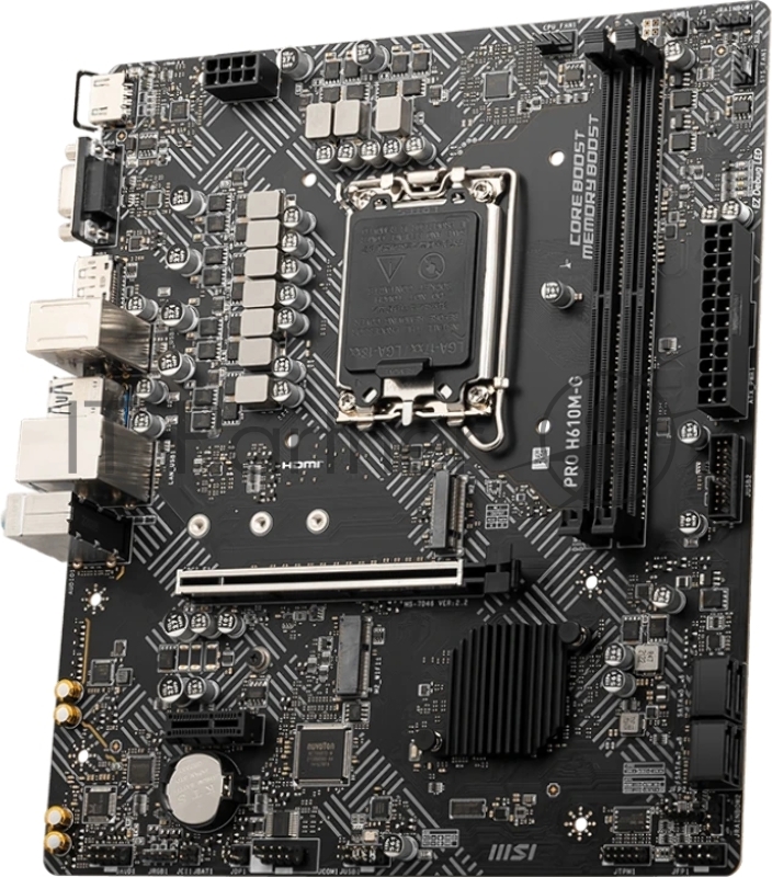 Материнская плата MSI PRO H610M-G H610, LGA1700, 2*DDR5, 1*PCIEx16, 1*PCIEx1, 1*M.2, 4*USB3.2Gen1, 6*USB2.0, 4*SATA3.0, 1G, VGA, DP, HDMI, M-ATX, BULK