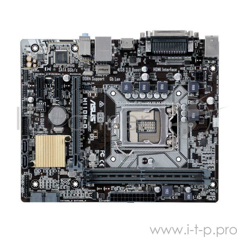Мат. плата Socket1151 ASUS H110M-D (iH110, 2xDDR4, SATA III, PCI-E, D-Sub, HDMI, 1Гбит LAN, USB3.0, mATX)