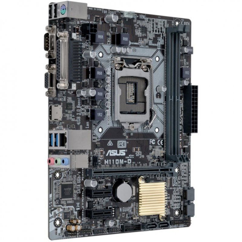 Мат. плата Socket1151 ASUS H110M-D (iH110, 2xDDR4, SATA III, PCI-E, D-Sub, HDMI, 1Гбит LAN, USB3.0, mATX)
