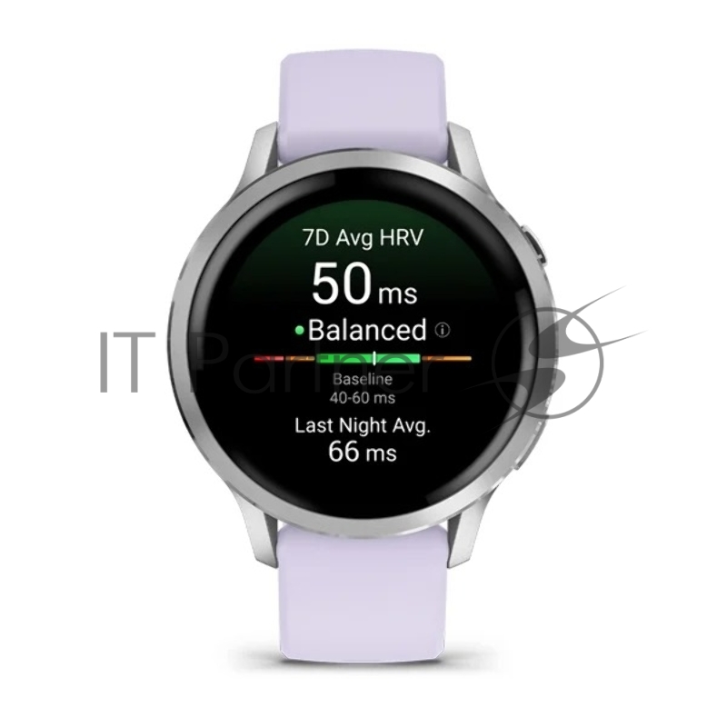 Смарт-часы Garmin Venu 4 серебристый, фиолетовый ремешок 41мм