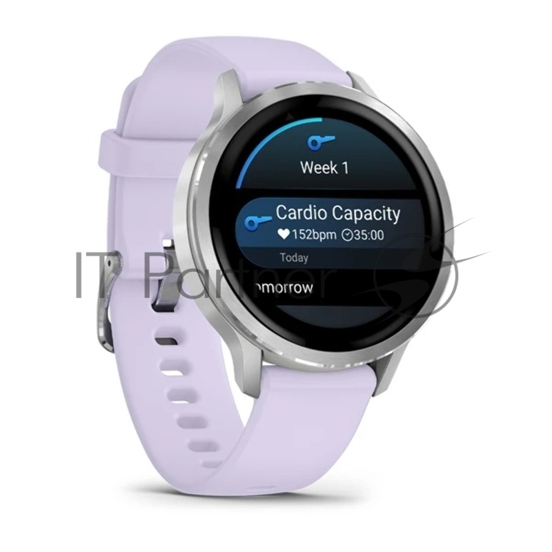 Смарт-часы Garmin Venu 4 серебристый, фиолетовый ремешок 41мм