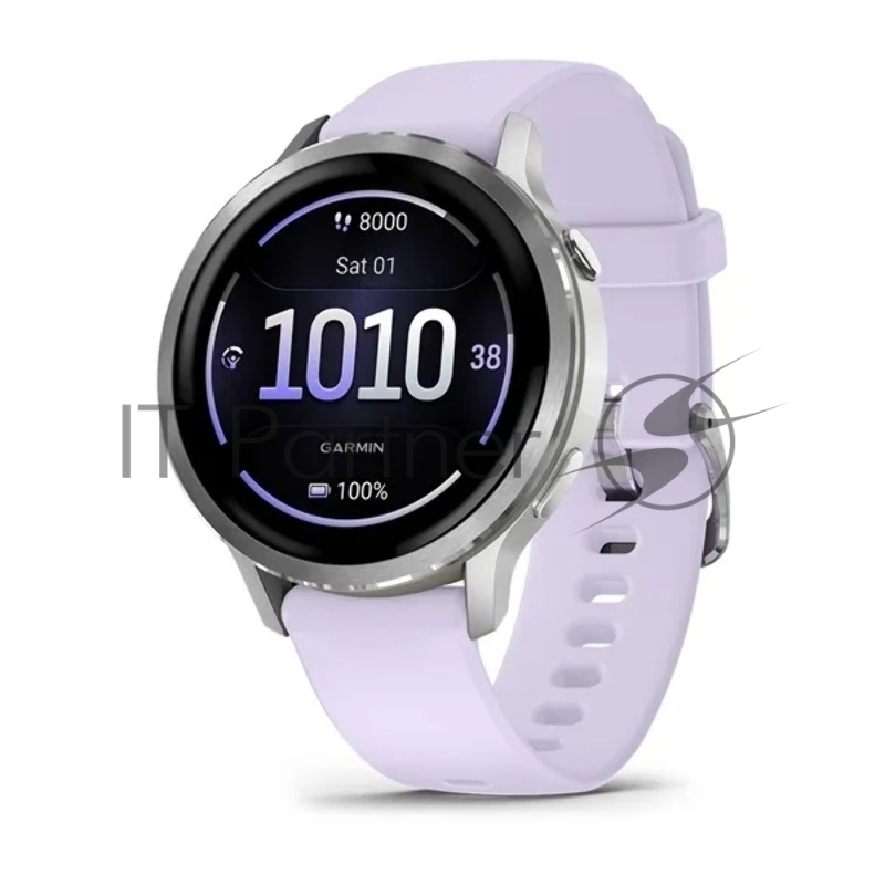 Смарт-часы Garmin Venu 4 серебристый, фиолетовый ремешок 41мм