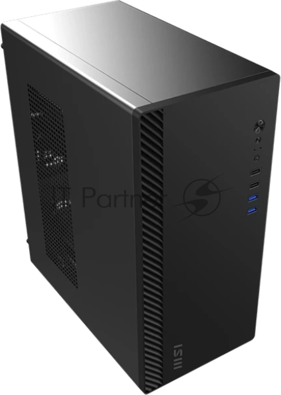 Корпус ПК без блока питания/ Case MSI PRO SHIELD M100P, Midi-Tower, 1x80mm, 2xUSB 3.2, 2xUSB 2.0, mATX, mITX Black