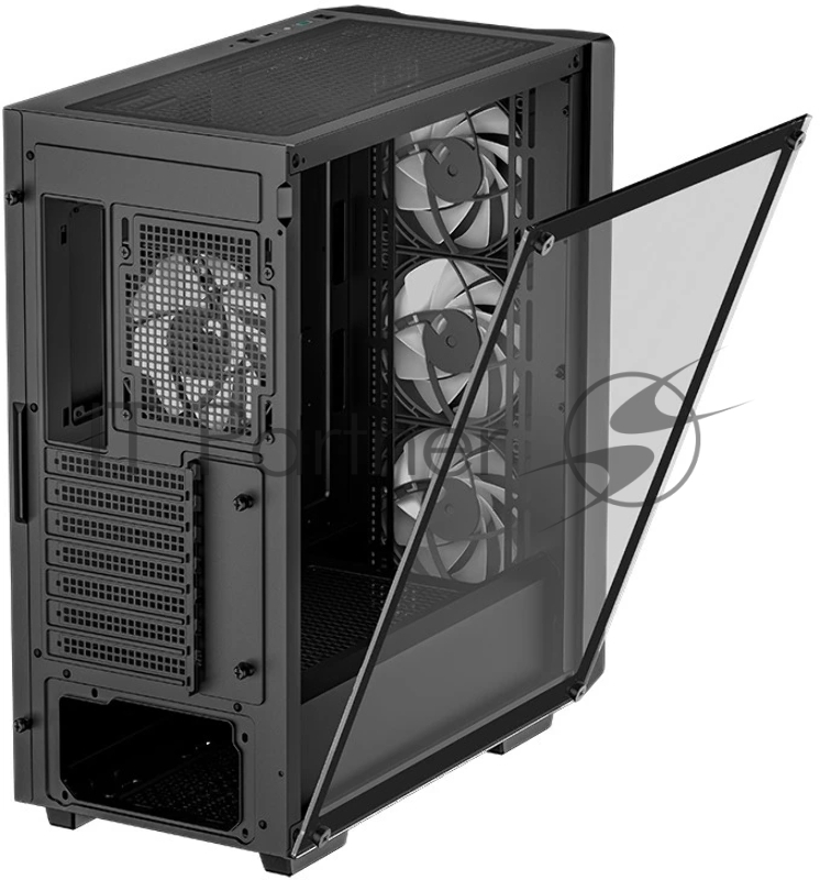 Корпус ATX Deepcool CC560 V2 черный, без БП, боковая панель из закаленного стекла, USB 3.0, USB 2.0, audio