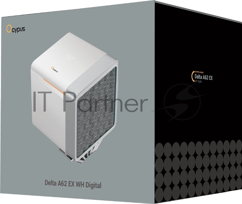 Кулер для процессора Ocypus Delta A62 EX WH Digital, 2x120мм ARGB FAN, Top Display Panel, 6 HEAT PIPES, 4-PIN PWM, 600-1800 RPM, 31DBA, HYDRO BEARING, LGA115X/1200/1700/18XX, AM4/AM5