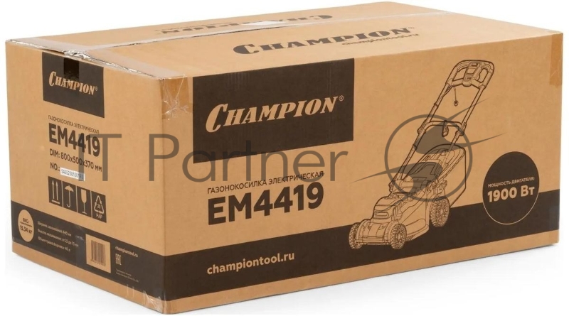 Газонокосилка электрическая Champion EM4419 1900Вт, 44см, мульчирование