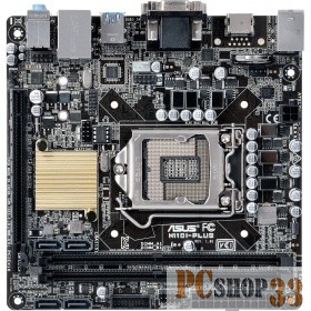 Мат. плата Socket1151 ASUS H110I-PLUS (iH110, 2xDDR4, SATA III, PCI-E, D-Sub, DVI, HDMI, 1Гбит LAN, USB3.0, mini-ITX)