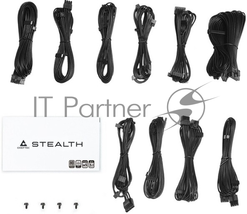 Блок питания Chieftec Stealth SPX-1000-FC (ATX 3.1, 1000W, 80 PLUS PLATINUM, Active PFC, 135mm fan, Gen5 PCIe, Full Cable Management) Retail