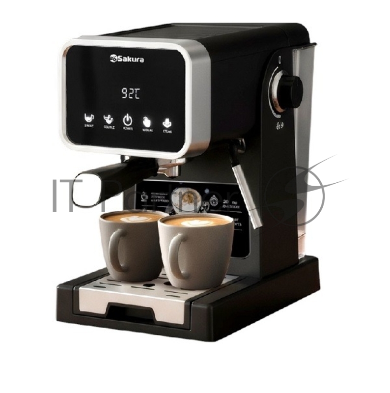 Кофеварка рожковая SA-6123 1050 Вт 1,3 л 20 бар, серебряный/черный