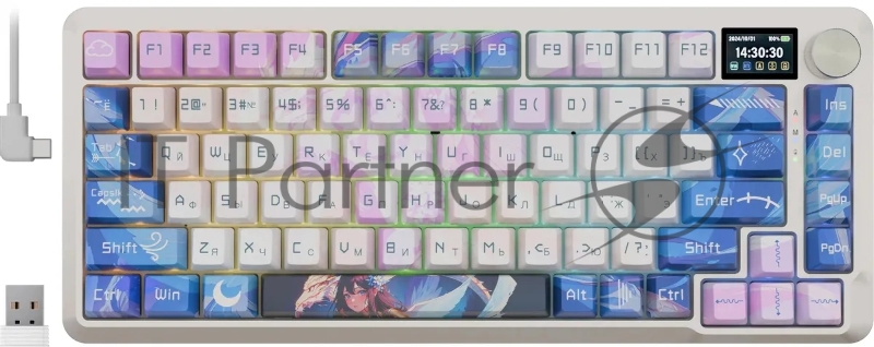 Клавиатура беспроводная DEFENDER Redragon Flekact Pro violet/white (USB/BT, 81 клавиша) (72616)