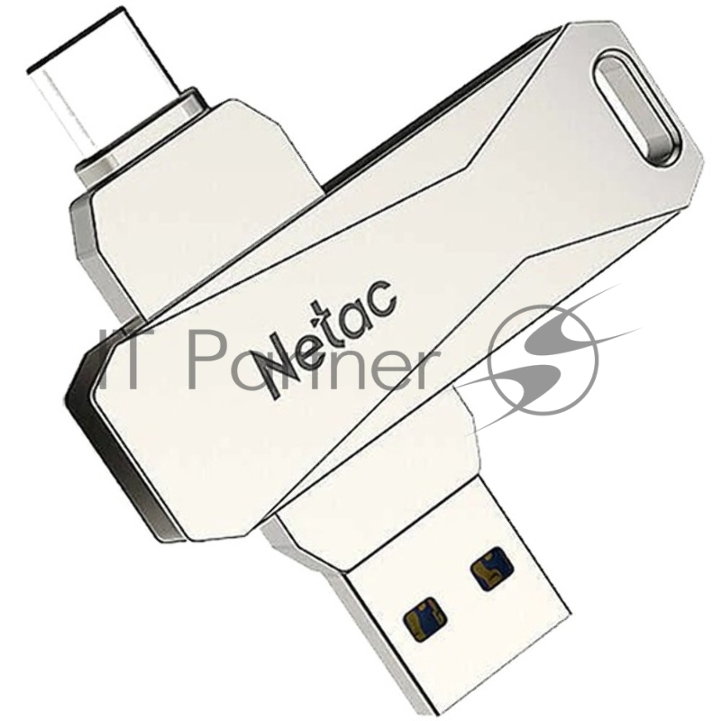 Флешка USB Netac U782C, 256Gb, USB 3.0, серебристый