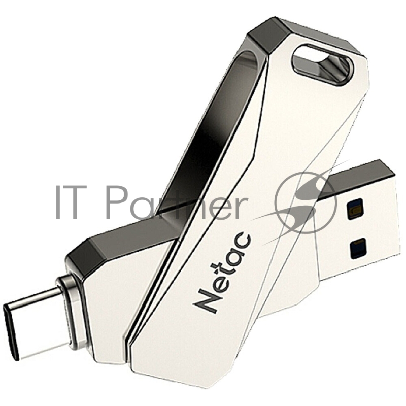 Флешка USB Netac U782C, 256Gb, USB 3.0, серебристый