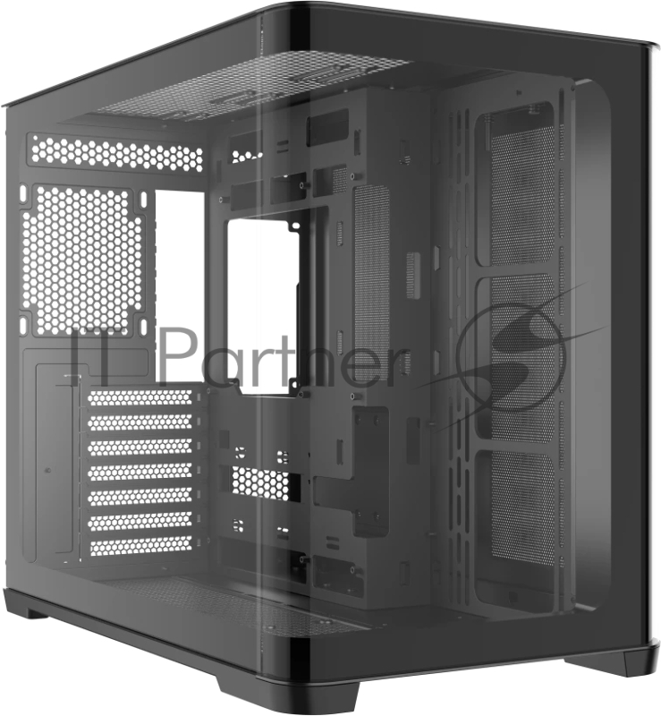 Корпус ПК без блока питания/ Case SAMA V60E Black, Midi-Tower, TG, no fans, 2xUSB 3.0 + 1xUSB 3.2 Type-C, ATX, mATX, mITX Black