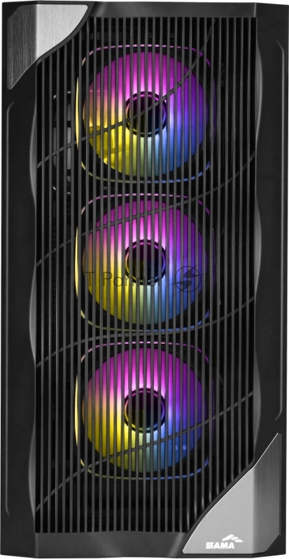 Корпус ПК без блока питания/ Case SAMA V42 Black, Midi-Tower, TG, 4x120mm ARGB, 2xUSB 3.0 + 1xUSB 3.2 Type-C, ATX, mATX, mITX Black