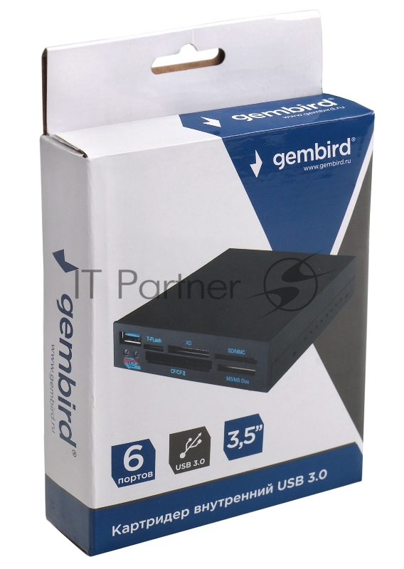 Кард-ридер Gembird FDI2-ALLIN1-03-B/черный/TF/SD/ 3.0/пластик