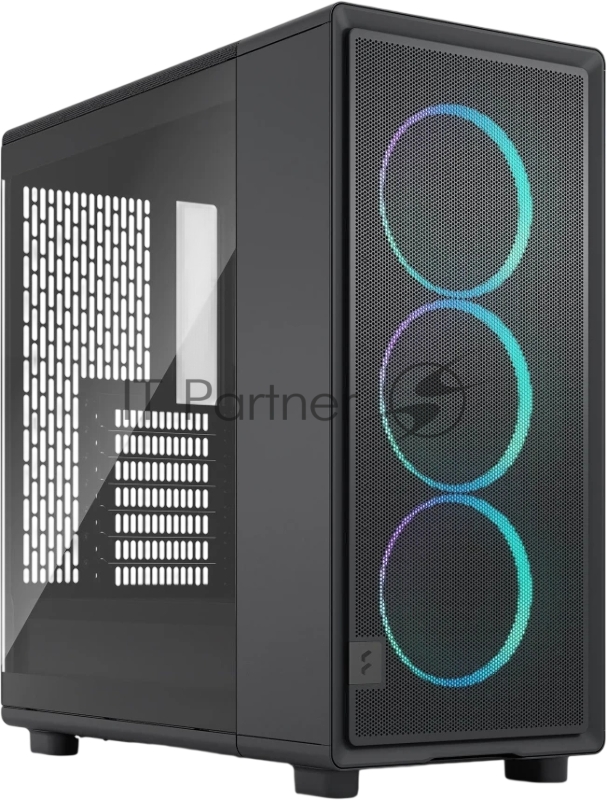 Корпус ПК без блока питания/ Case Fractal Design Epoch TG RGB Light Tint, Midi-Tower, 3x120mm ARGB, 2xUSB-A 3.2 + 1xUSB 3.2 Type-C ATX, mATX, mITX, Black