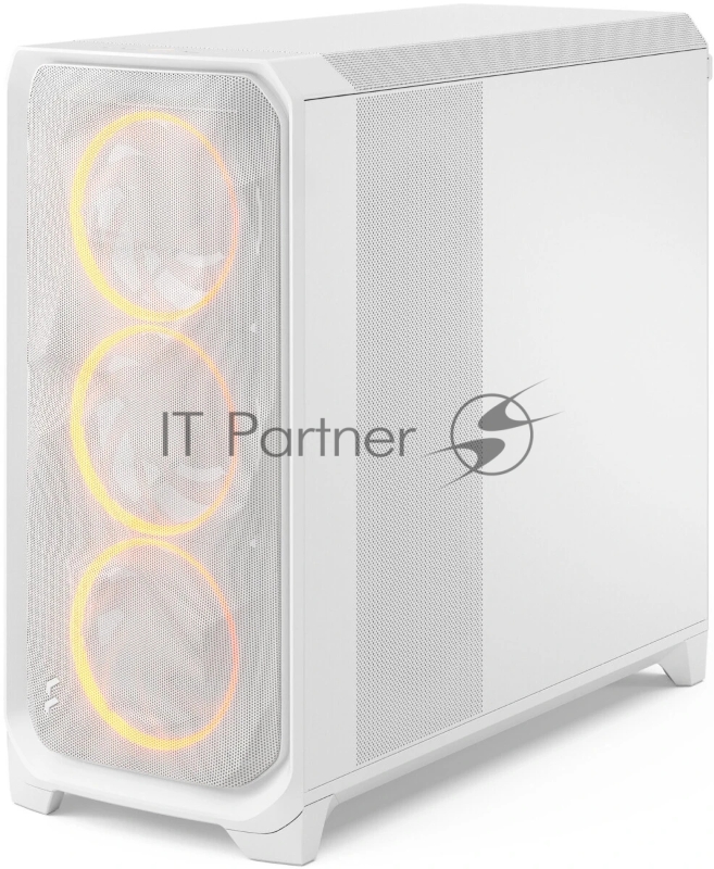 Корпус ПК без блока питания/ Case Fractal Design Meshify 3 XL RGB TG Clear Tint, Full-Tower, 3x140mm ARGB, 2xUSB-A 3.2 + 1xUSB 3.2 Type-C SSI-EEB, SSI-CEB, E-ATX, ATX, mATX, mITX, White