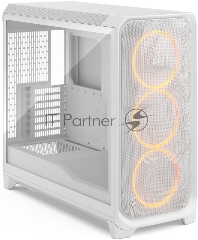 Корпус ПК без блока питания/ Case Fractal Design Meshify 3 XL RGB TG Clear Tint, Full-Tower, 3x140mm ARGB, 2xUSB-A 3.2 + 1xUSB 3.2 Type-C SSI-EEB, SSI-CEB, E-ATX, ATX, mATX, mITX, White