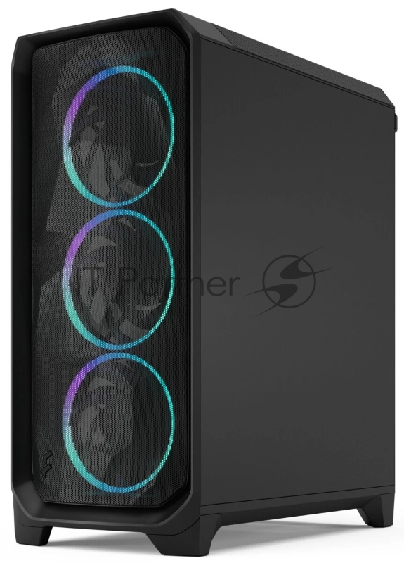 Корпус ПК без блока питания/ Case Fractal Design Meshify 3 RGB TG Light Tint, Midi-Tower, 3x140mm ARGB, 2xUSB-A 3.2 + 1xUSB 3.2 Type-C E-ATX, ATX, mATX, mITX, Black