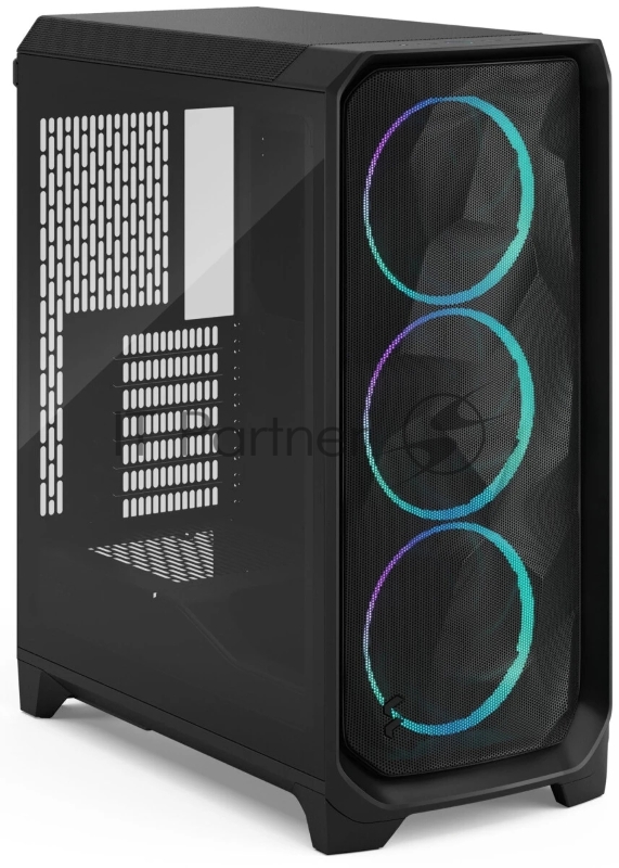 Корпус ПК без блока питания/ Case Fractal Design Meshify 3 RGB TG Light Tint, Midi-Tower, 3x140mm ARGB, 2xUSB-A 3.2 + 1xUSB 3.2 Type-C E-ATX, ATX, mATX, mITX, Black