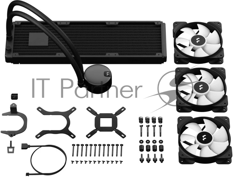 Система жидкостного охлаждения для ПК/ Water Cooling System Fractal Design Lumen S36 V2 RGB (200W, 360mm, Black, ARGB/ Fans: 3x120mm, 56CFM, 33.2dBA, 2000RPM/ Pump height 67mm, 22dBA, 4000RPM, Rad thickness 27mm/ S: 1851, 1700, 1200, 115X, 2011, 2066