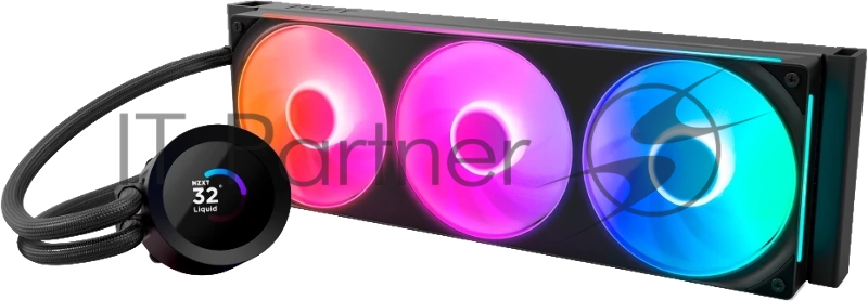 Система жидкостного охлаждения для ПК/ Water Cooling System NZXT Kraken Plus 360 RGB V2 (260W, 360mm, LED temp., Black, RGB/ Fans: 3x120mm, 75.05CFM, 31.9dBA, 2400RPM/ Pump height 55.97mm, 2800RPM, Rad thickness 27mm/ S: 1851, 1700, 1200, 115X, AM5,