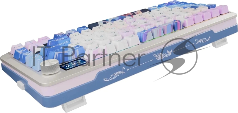 Клавиатура Redragon Flekact Pro гибридная, USB Type-A, Bluetooth, радиоканал, фиолетовый