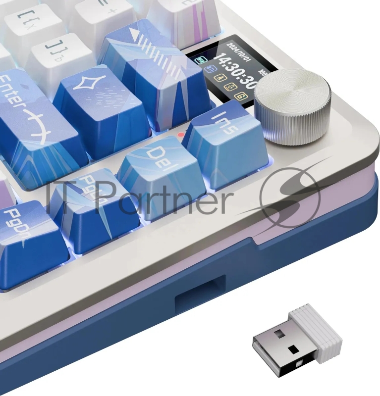 Клавиатура Redragon Flekact Pro гибридная, USB Type-A, Bluetooth, радиоканал, фиолетовый