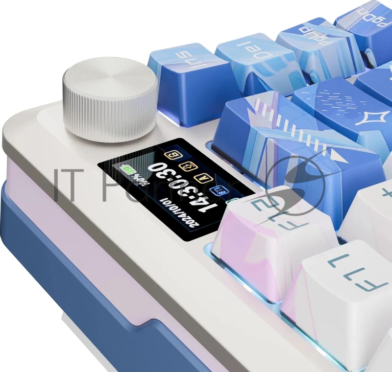 Клавиатура Redragon Flekact Pro гибридная, USB Type-A, Bluetooth, радиоканал, фиолетовый