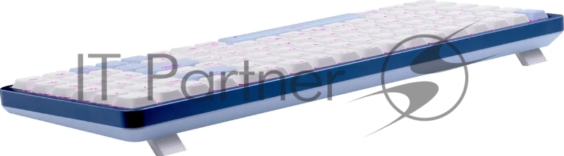 Клавиатура Redragon Eva Pro гибридная, USB Type-A, Bluetooth, радиоканал, белый/синий