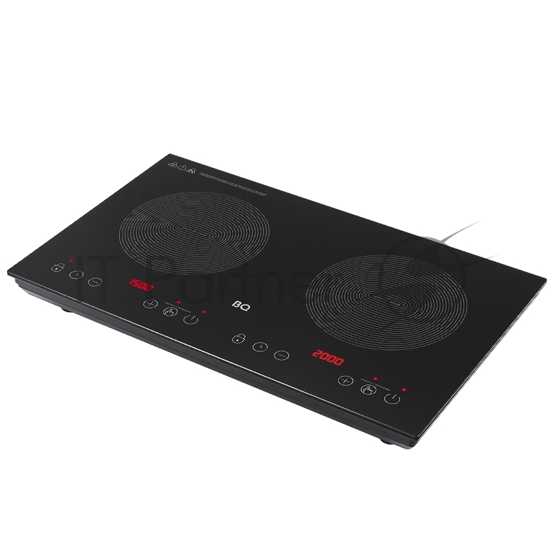 Электрическая плита индукционная BQ HP105W Black NEW мощность 3500 Вт, сенсорное управление, 8 уровней мощности, 2 конфорки, размер варочной поверхности 190 мм, материал корпуса: пластик, стеклокерамика, таймер до 3 часов, LED-дисплей, автоотключение