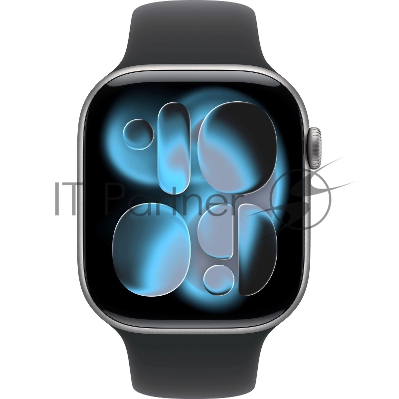 Смарт-часы Apple Watch Series 11 A3333 46мм OLED корп.серый космос Sport Band рем.черный разм.брасл.:M/L (MEV44X/A)
