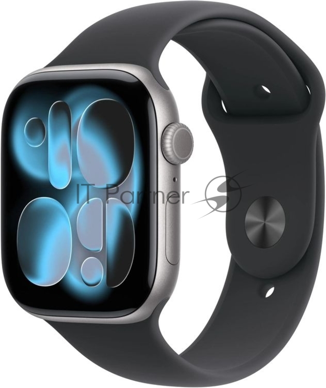 Смарт-часы Apple Watch Series 11 A3331 42мм OLED корп.серый космос Sport Band рем.черный разм.брасл.:S/M (MEQW4X/A)