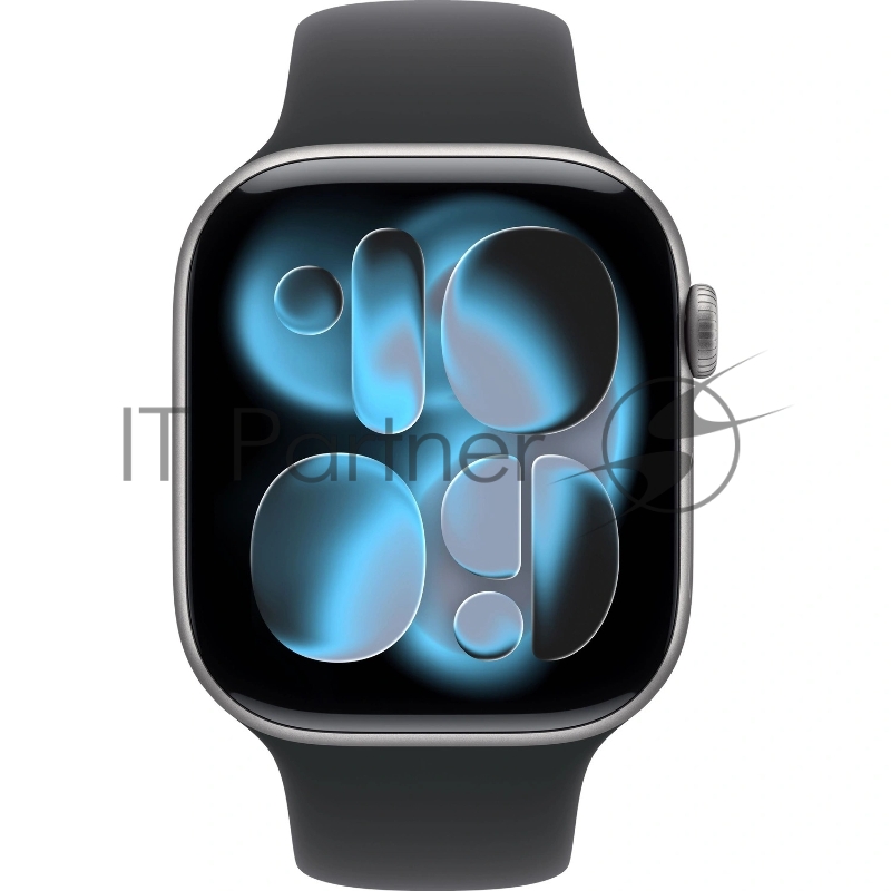 Смарт-часы Apple Watch Series 11 A3333 46мм OLED корп.серый космос Sport Band рем.черный разм.брасл.:S/M (MEV04X/A)