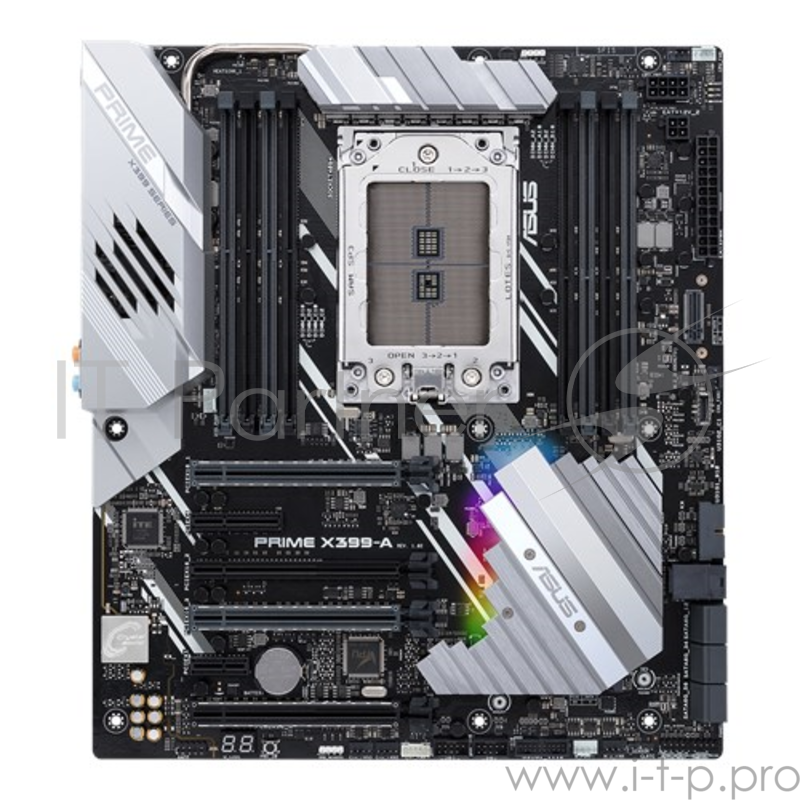 Мат. плата SocketTR4 ASUS PRIME X399-A (AMD X399, 8xDDR4, M.2, U.2, SATA III, RAID, 4xPCI-E, 1Гбит LAN, USB3.1, E-ATX)
