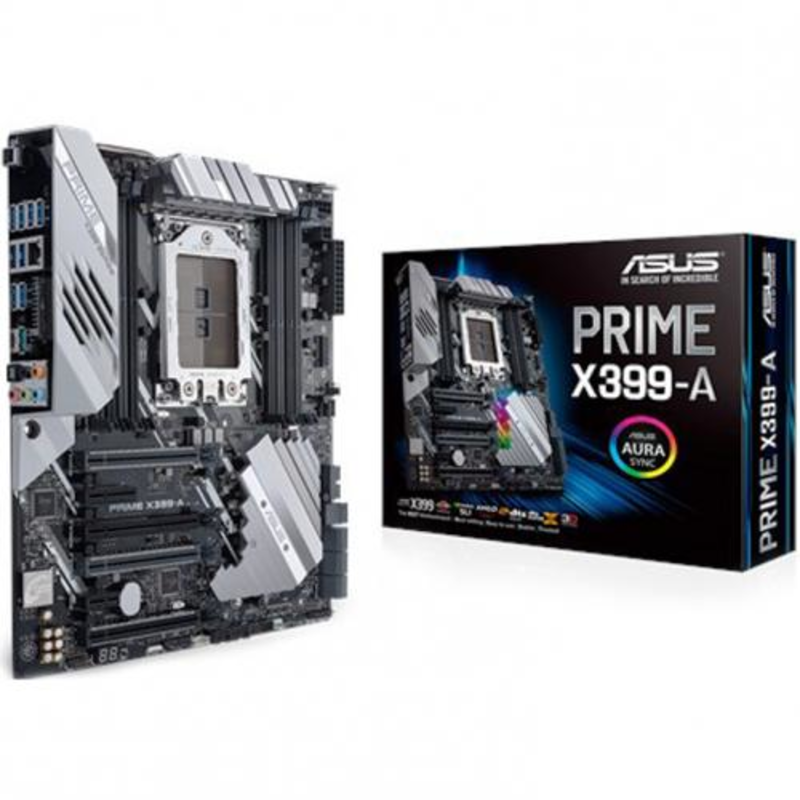 Мат. плата SocketTR4 ASUS PRIME X399-A (AMD X399, 8xDDR4, M.2, U.2, SATA III, RAID, 4xPCI-E, 1Гбит LAN, USB3.1, E-ATX)