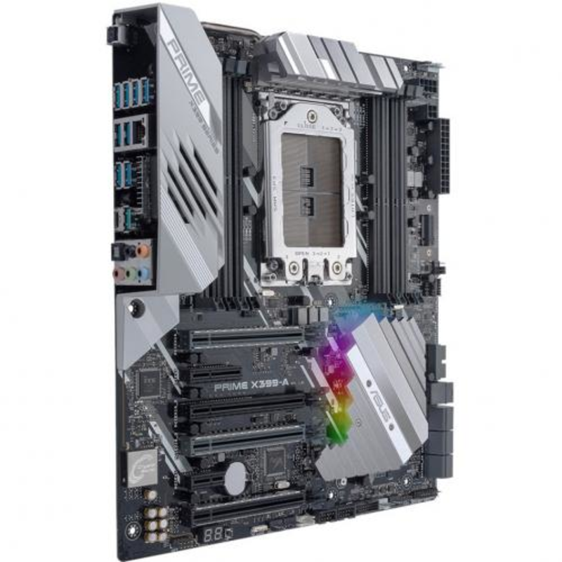 Мат. плата SocketTR4 ASUS PRIME X399-A (AMD X399, 8xDDR4, M.2, U.2, SATA III, RAID, 4xPCI-E, 1Гбит LAN, USB3.1, E-ATX)