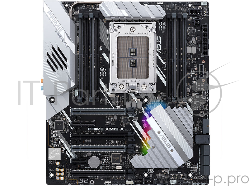 Мат. плата SocketTR4 ASUS PRIME X399-A (AMD X399, 8xDDR4, M.2, U.2, SATA III, RAID, 4xPCI-E, 1Гбит LAN, USB3.1, E-ATX)