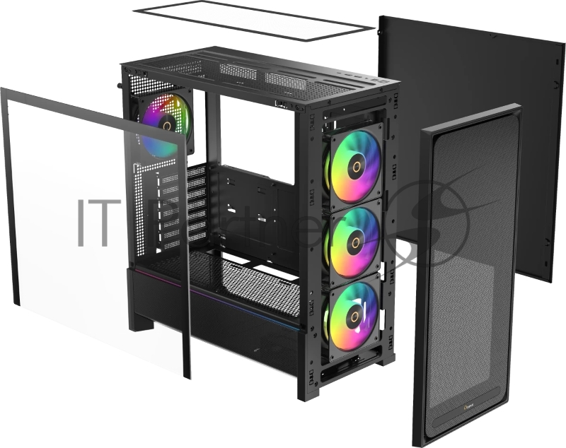 Компьютерный корпус Ocypus Delta C70 BK ARGB EATX/ win/ black/ 4 ARGB fans/ no PSU/ Tempered Glass