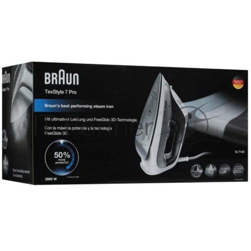 Утюг Braun SI7149WB серый, 2900 Вт, 50 г/мин, 220 г/мин, 300 мл
