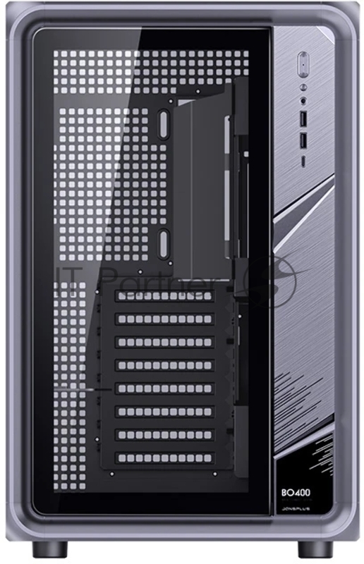Корпус без блока питания Case JONSBO BO400, Midi-Tower, TG, no fan, 2xUSB-A 3.0 + 1xUSB-C 3.2, ATX, mATX, mITX Grey