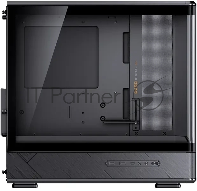 Корпус без блока питания Case JONSBO D200, Mini-Tower, TG, no fan, 2xUSB-A 3.0 + 1xUSB-C 3.2, mATX, mITX Black