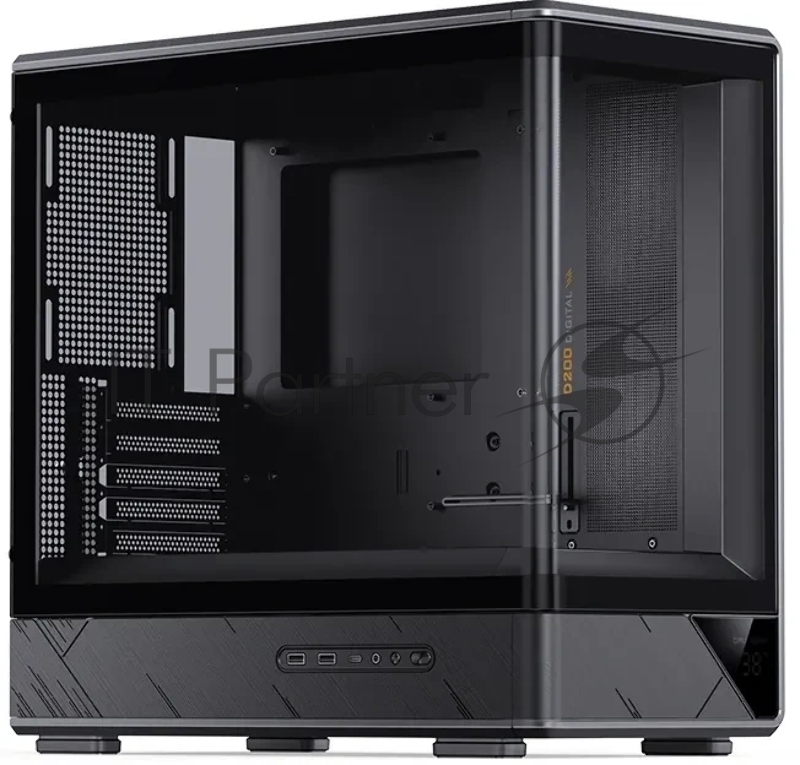 Корпус без блока питания Case JONSBO D200, Mini-Tower, TG, no fan, 2xUSB-A 3.0 + 1xUSB-C 3.2, mATX, mITX Black