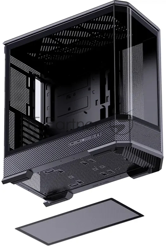 Корпус без блока питания Case JONSBO D400, Midi-Tower, TG, no fan, 2xUSB-A 3.0 + 1xUSB-C 3.2, ATX, mATX, mITX Black